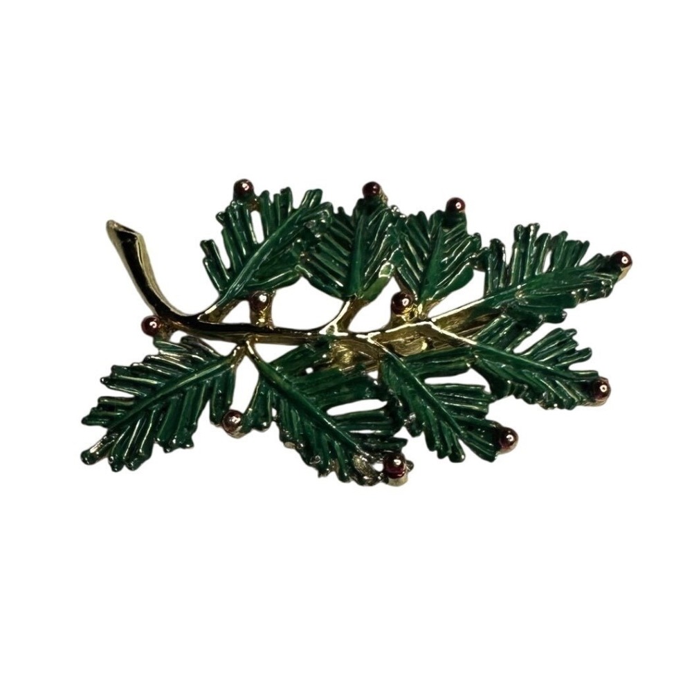 Vintage Gerry's Christmas‎ Pine Branch Leaves Brooch Pin